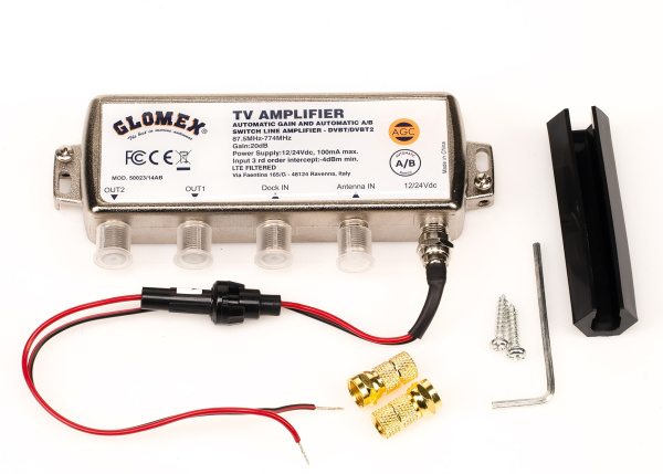 GLOMEX Automatic DVB-T2 Antenna Amplifier / integr. DOCK Switch 50023/14AB от прозводителя GLOMEX