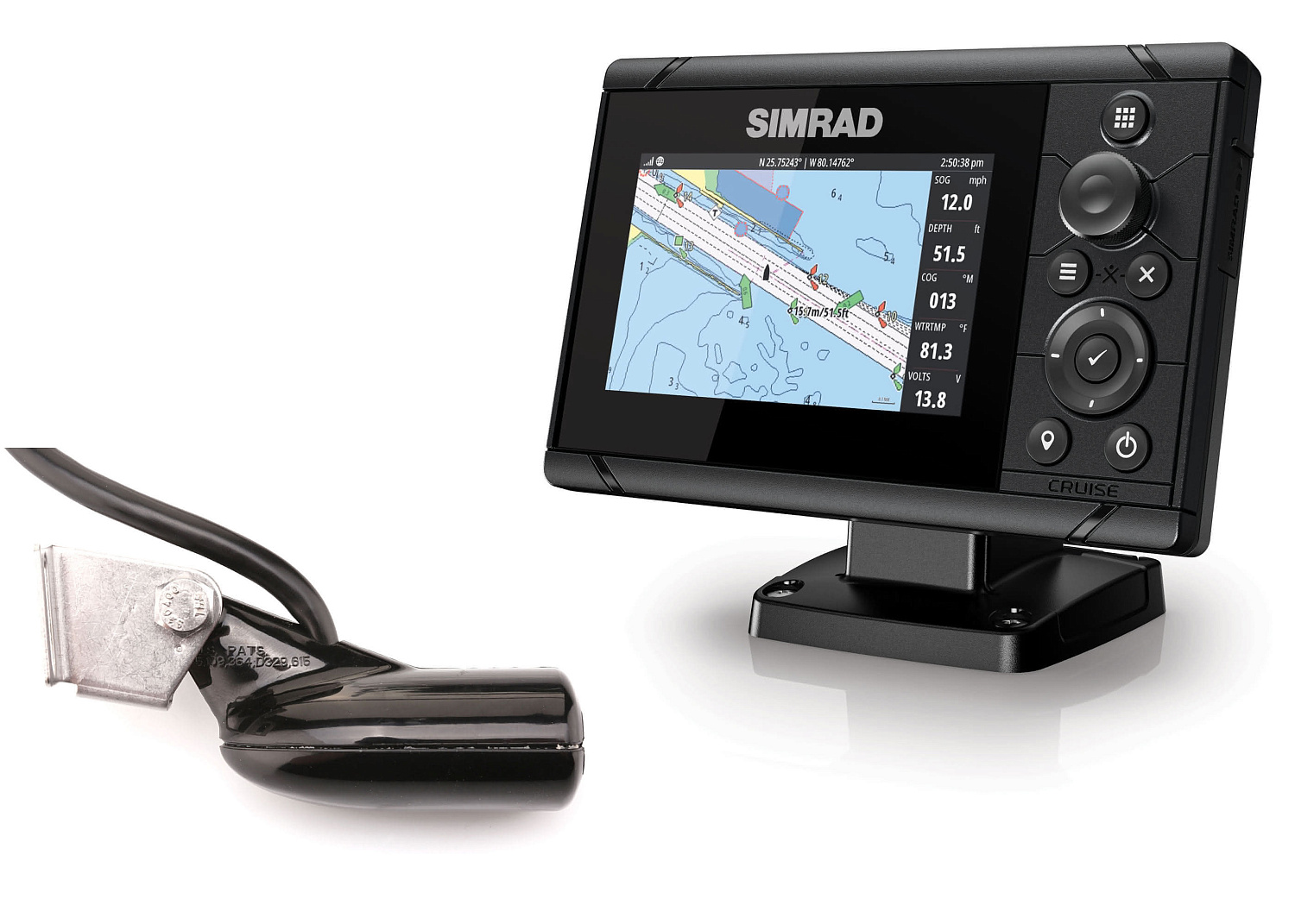 SIMRAD Cruise 5 с датчиком 83/200 kHz на транец