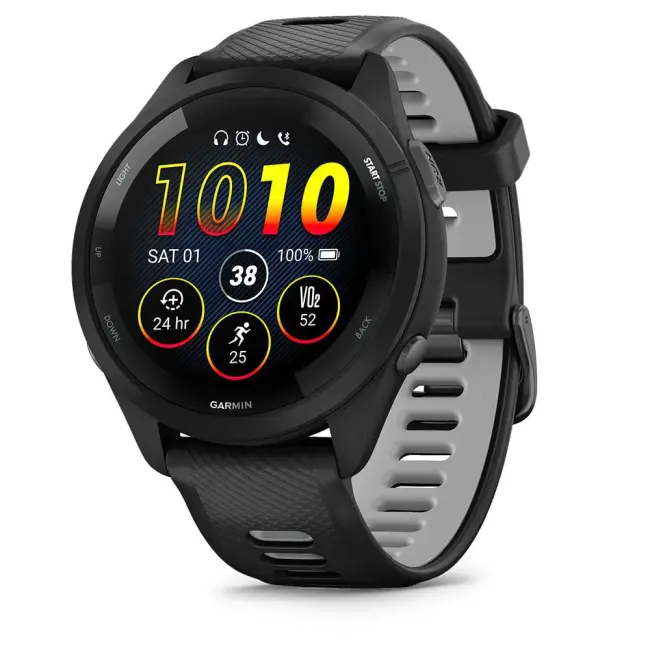 GARMIN FORERUNNER 265, Black Bezel and Case with Black/Powder Gray Silicone Band 010-02810-50 010-02810-50 от прозводителя Garmin