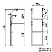 Трап складной с вертикальным креплением, 3 ступени ироко (ширина 215мм.) 040119T от прозводителя Техномарин