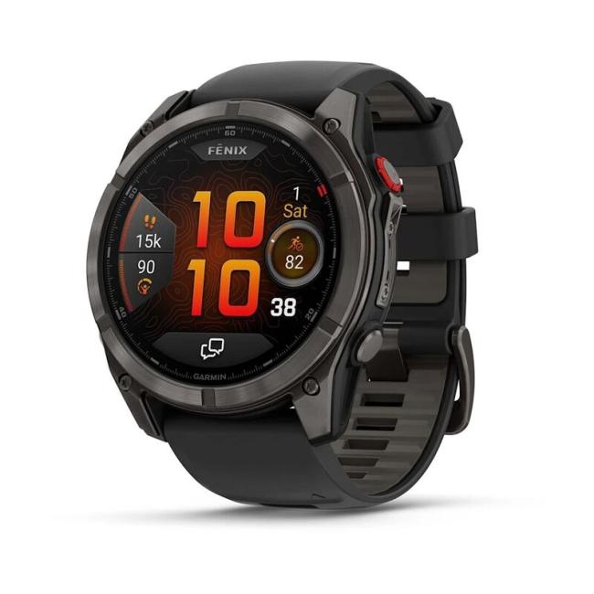 GARMIN  FENIX 8 PRO – 51 mm, AMOLED Sapphire, Carbon Gray DLC Titanium with Black/Pebble Gray Silicone Band 010-03199-01 от прозводителя Garmin