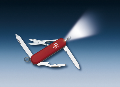 Нож-брелок Victorinox Classic Midnite Manager, 58 мм, 10 функций, красный 0.6366 от прозводителя Victorinox