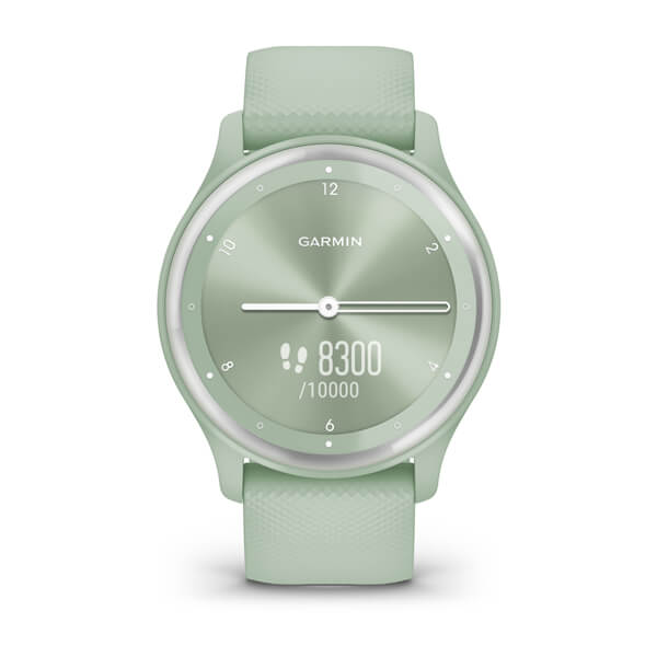 Garmin vivomove Sport цвета мяты, серебристый безель, с силиконовым ремешком 010-02566-03 от прозводителя Garmin