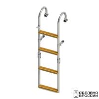 Трап складной с горизонтальным креплением, 4 ступени ироко (ширина 250мм.) 040118T от прозводителя Техномарин