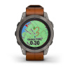 Garmin Fenix 7 Pro Sapphire Solar титановый серый с коричневым кожаным ремешком 010-02777-30 от прозводителя Garmin