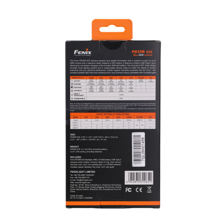 Фонарь Fenix тактический PD35R ACE + CL01 черный PD35RACECL01BK от прозводителя Fenix