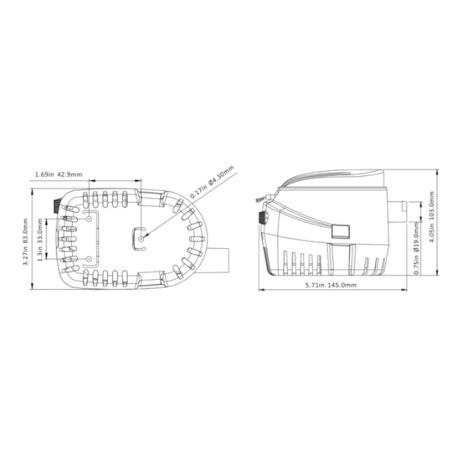 Насос осушительный автоматический 600GPH 06 Series 12В (поплавковый) SFBP1-G600-06 от прозводителя SeaFlo