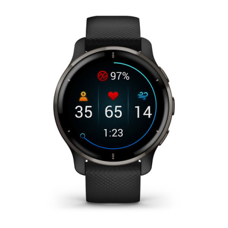 Garmin Venu 2 Plus черные с серым безелем и силиконовым ремешком 010-02496-11 от прозводителя Garmin