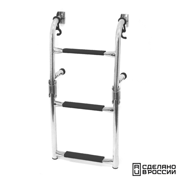 Трап складной с вертикальным креплением, 3 черных ступени (ширина 270 мм.) 040172BT от прозводителя Техномарин