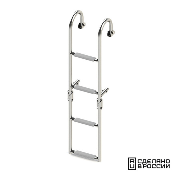 Трап складной с горизонтальным креплением, 4 серых ступени (ширина 220 мм.) 040177GT от прозводителя Техномарин