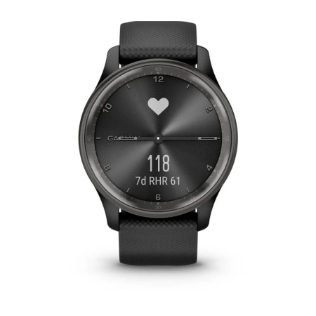 Garmin vivomove Trend с безелем серого цвета с черным корпусом и силиконовым ремешком 010-02665-00 от прозводителя Garmin
