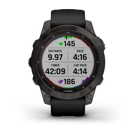 Garmin Fenix 7 Sapphire Solar титановый серый DLC с черным ремешком 010-02540-21 от прозводителя Garmin