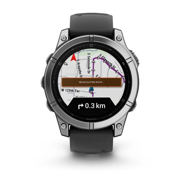 Garmin Fenix ​​​​E — 47 мм — серебристый с графитовым силиконовым ремешком 010-03025-00 от прозводителя Garmin