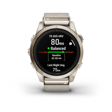 Garmin epix Pro (Gen 2) Sapphire Edition 42 мм, золотистый корпус с нейлоновым ремешком сливочного цвета 010-02802-20 от прозводителя Garmin