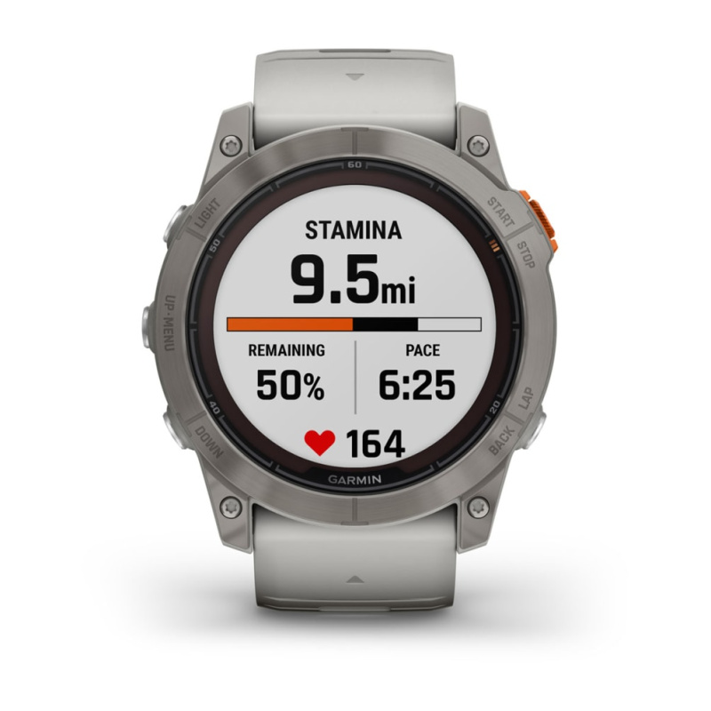 Garmin Fenix 7x Pro - 51 мм SOLAR | SAPPHIRE | Titanium with Fog Gray/Ember Orange Band