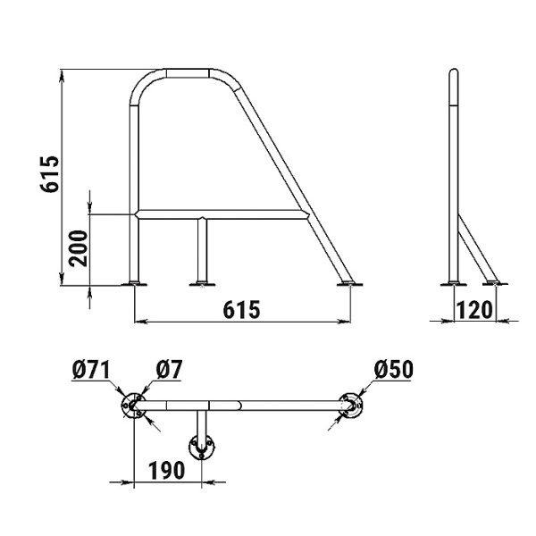 Леер носовой большой правый, нержавеющая сталь 030108T от прозводителя Техномарин