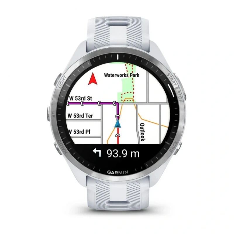 Garmin Forerunner 965 - | Titanium Bezel with Whitestone Case and Whitestone/Powder Grey Silicone Band