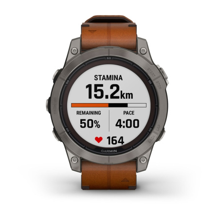 Garmin Fenix 7 Pro Sapphire Solar титановый серый с коричневым кожаным ремешком 010-02777-30 от прозводителя Garmin