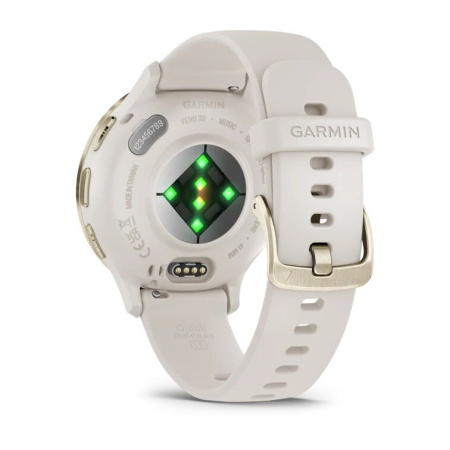 Garmin Venu 3s - 41 мм | Soft gold stainless steel bezel with ivory case and silicone band