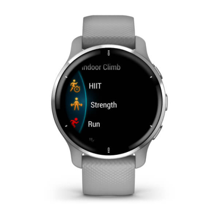 Garmin Venu 2 Plus серые с серебристым безелем и силиконовым ремешком 010-02496-10 от прозводителя Garmin