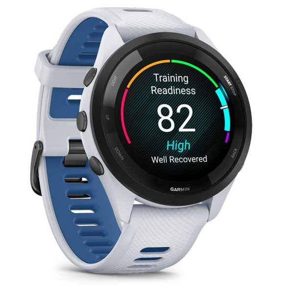 GARMIN FORERUNNER 265, Black Bezel with Whitestone Case and Whitestone/Tidal Blue Silicone Band 010-02810-51 010-02810-51 от прозводителя Garmin