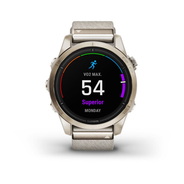 Garmin epix Pro (Gen 2) Sapphire Edition 42 мм, золотистый корпус с нейлоновым ремешком сливочного цвета 010-02802-20 от прозводителя Garmin