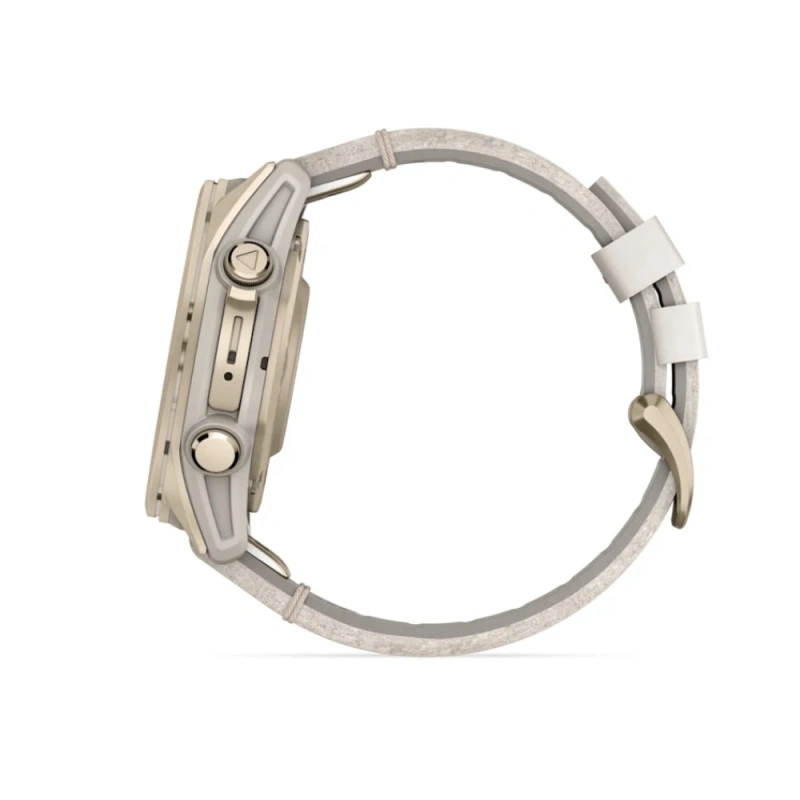 Garmin Fenix 8 - 43 мм AMOLED | Sapphire | Soft Gold with Limestone Leather Band