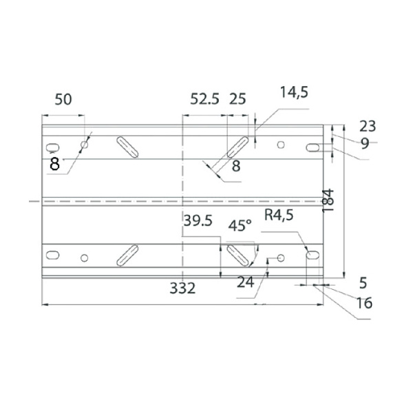 Переходник-основание сидений продольно-скользящий 332х184 мм C12593 от прозводителя Easterner