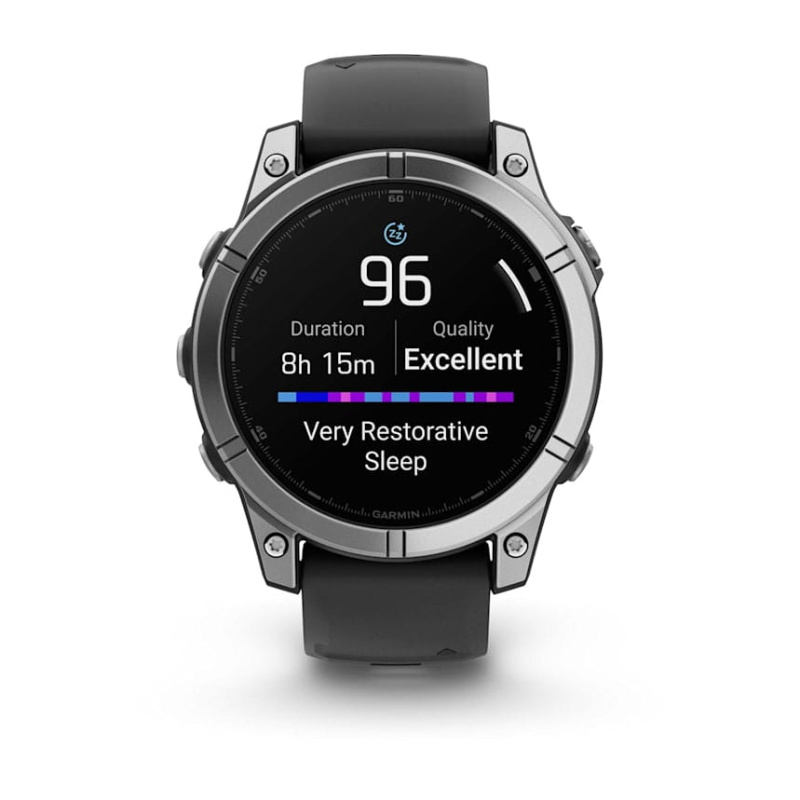 Garmin Fenix E - 47 мм AMOLED | Stainless steel with Black silicone band