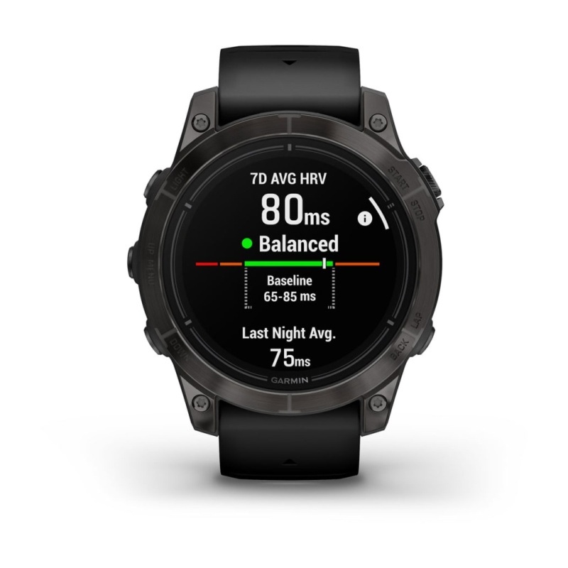Garmin Epix Pro (Gen 2) - 47 мм PRO | SAPPHIRE | Carbon Grey DLC Titanium with Black Band
