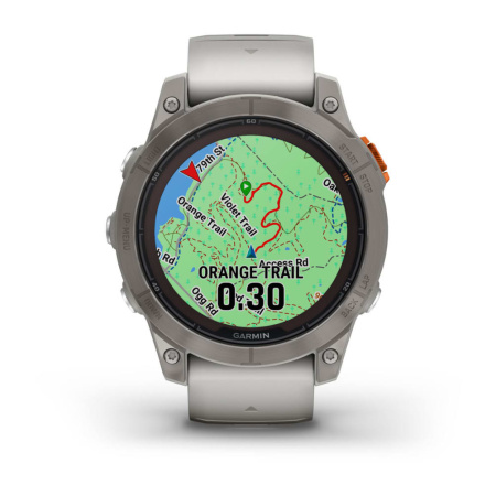 Garmin Fenix 7 Pro Sapphire Solar титановый серый с серо-оранжевым ремешком 010-02777-21 от прозводителя Garmin