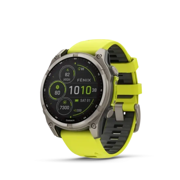 Garmin Fenix ​​8 – 47 мм – сапфировый титановый корпус Solar с ремешком Amp Yellow/Graphite 010-02906-21 от прозводителя Garmin