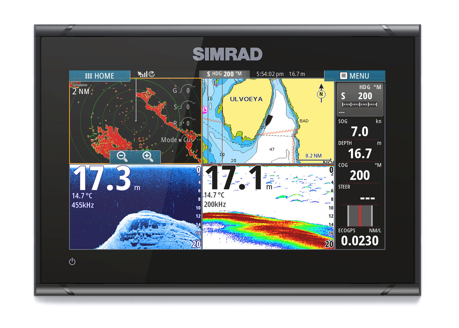 SIMRAD GO9 XSE с датчиком HDI DownScan