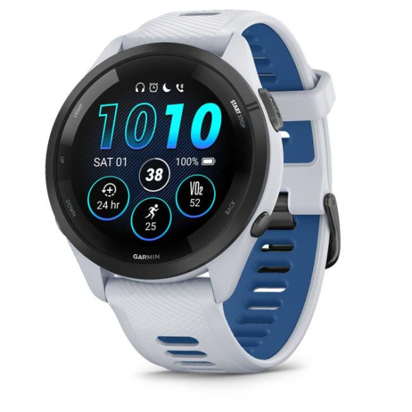 GARMIN FORERUNNER 265, Black Bezel with Whitestone Case and Whitestone/Tidal Blue Silicone Band 010-02810-51 010-02810-51 от прозводителя Garmin