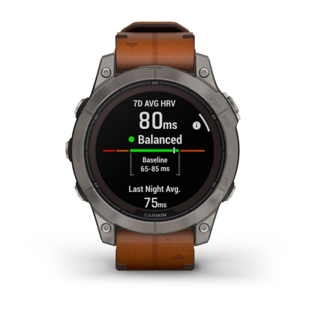 Garmin Fenix 7 Pro Sapphire Solar титановый серый с коричневым кожаным ремешком 010-02777-30 от прозводителя Garmin