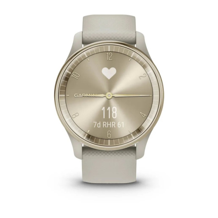 Garmin vivomove Trend с безелем цвета кремового золота из нержавеющей стали с серым корпусом и силиконовым ремешком 010-02665-02 от прозводителя Garmin