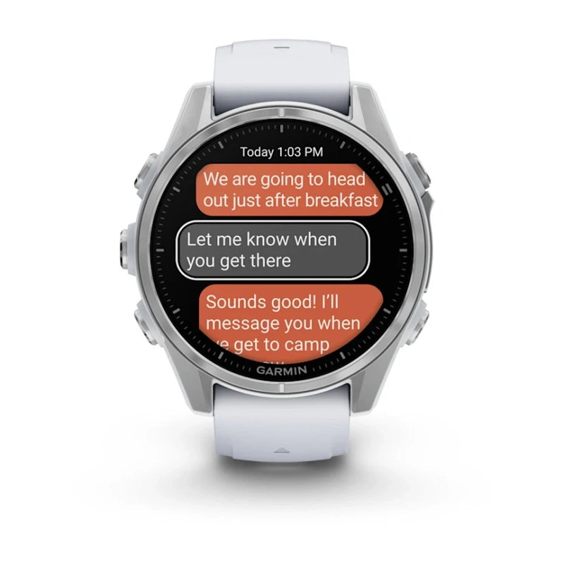 Garmin Fenix 8 - 43 мм AMOLED | Silver with Whitestone silicone band
