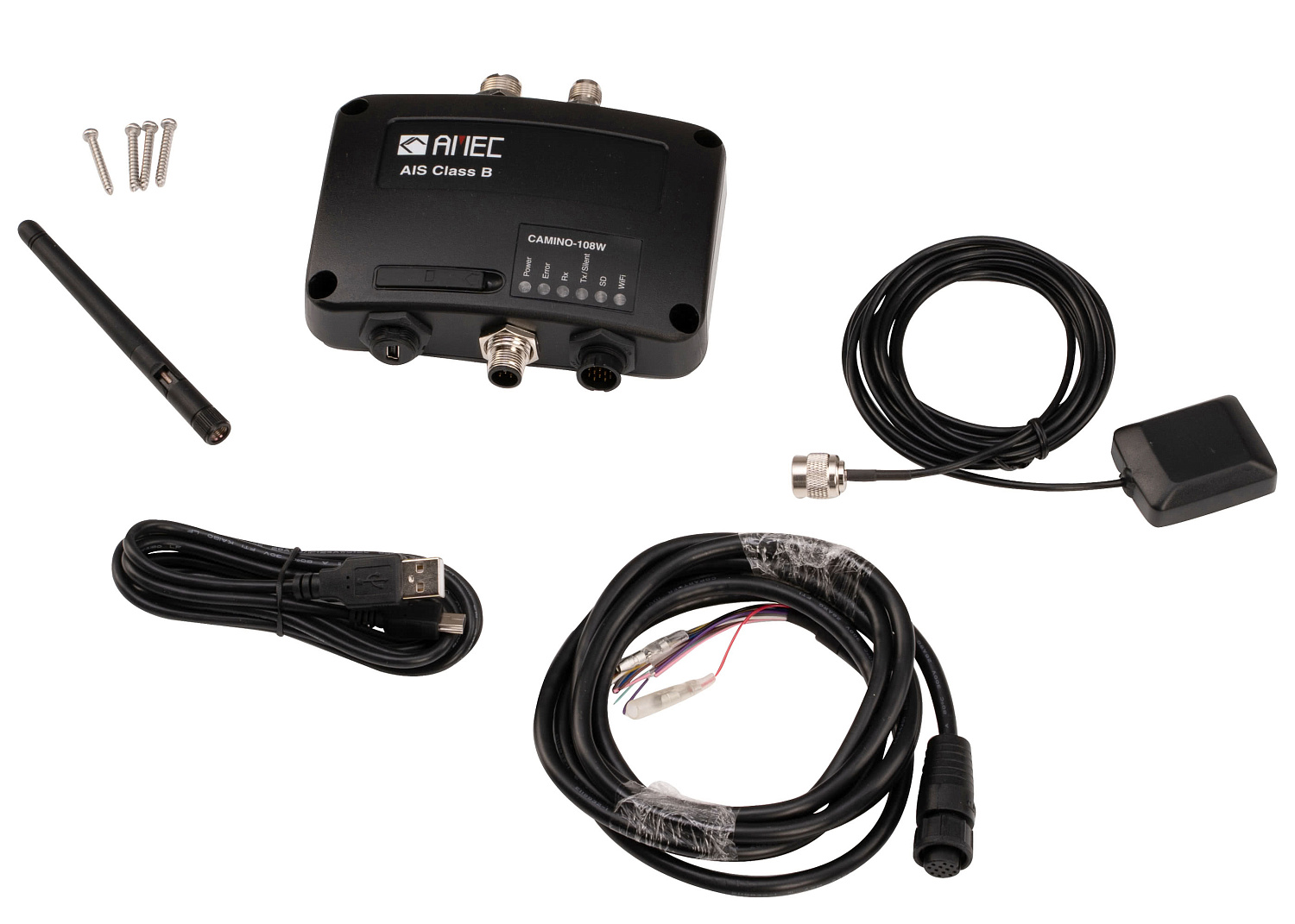 AMEC CAMINO-108W AIS Transponder with WiFi / GPS patch antenna