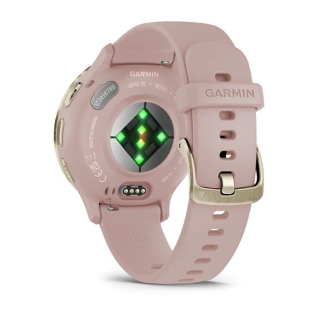 Garmin Venu 3s - 41 мм | Soft gold stainless steel bezel with dust rose case and silicone band