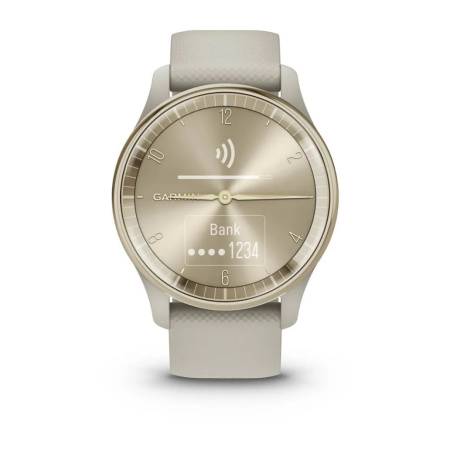 Garmin vivomove Trend с безелем цвета кремового золота из нержавеющей стали с серым корпусом и силиконовым ремешком 010-02665-02 от прозводителя Garmin