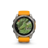 Garmin Fenix 8 - 51 мм AMOLED | SAPPHIRE | Titanium with Spark orange/graphite silicone band
